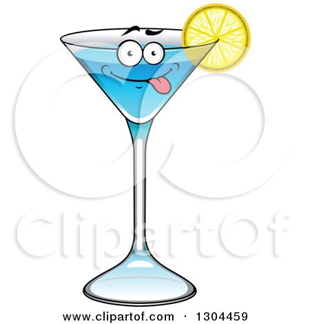 Clipart of a Goofy Blue Cocktail Beverage - Royalty Free Vector Illustration by Vector Tradition SM