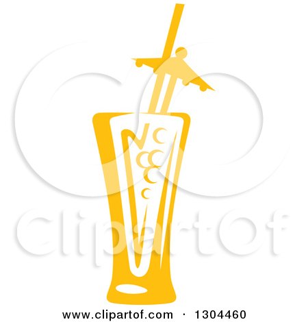 Clipart of a Yellow Cocktail Beverage - Royalty Free Vector Illustration by Vector Tradition SM