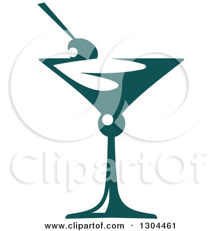 Clipart of a Dark Green Cocktail Beverage - Royalty Free Vector Illustration by Vector Tradition SM