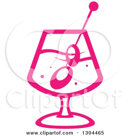 Clipart of a Pink Cocktail Beverage with Olives - Royalty Free Vector Illustration by Vector Tradition SM
