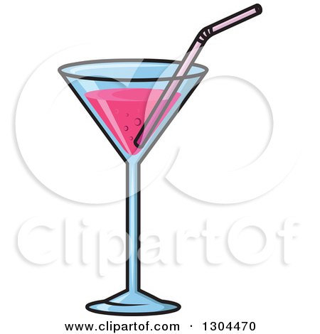 Clipart of a Pink Cocktail Beverage - Royalty Free Vector Illustration by Vector Tradition SM