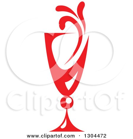 Clipart of a Splashing Red Cocktail Beverage - Royalty Free Vector Illustration by Vector Tradition SM
