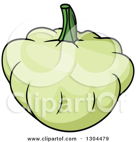 Clipart of a Cartoon Pattypan Squash - Royalty Free Vector Illustration by Vector Tradition SM