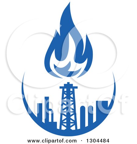 Clipart of a Blue Natural Gas and Flame Design 2 - Royalty Free Vector Illustration by Vector Tradition SM