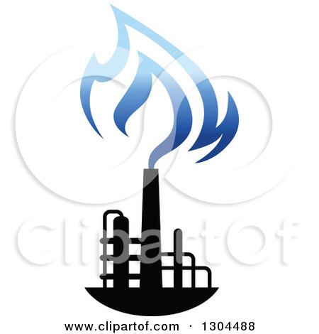 Clipart of a Black and Blue Natural Gas and Flame Design 2 - Royalty Free Vector Illustration by Vector Tradition SM