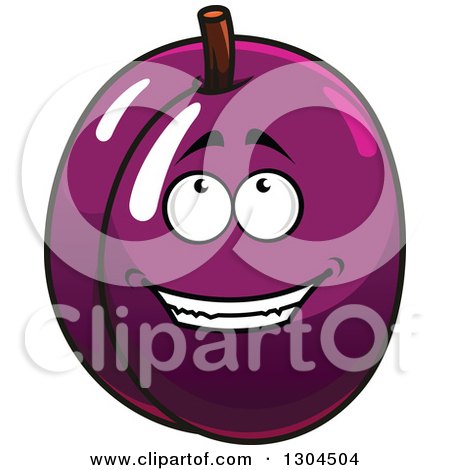 Clipart of a Cartoon Plum or Prune Character Looking up - Royalty Free Vector Illustration by Vector Tradition SM