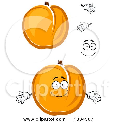 Clipart of a Cartoon Face, Hands and Apricots 2 - Royalty Free Vector Illustration by Vector Tradition SM