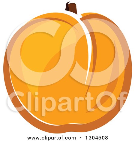 Clipart of a Cartoon Apricot Fruit 2 - Royalty Free Vector Illustration by Vector Tradition SM