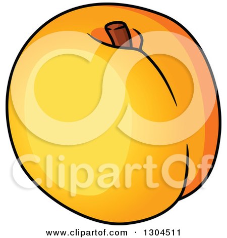 Clipart of a Cartoon Apricot Fruit - Royalty Free Vector Illustration by Vector Tradition SM