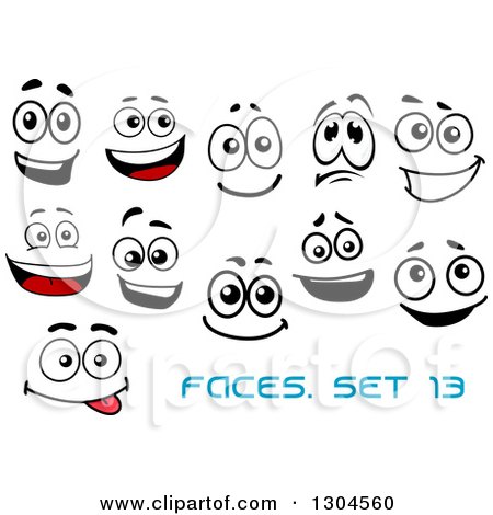 Clipart of Faces with Different Expressions and Text 13 - Royalty Free Vector Illustration by Vector Tradition SM