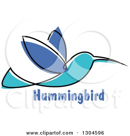 Clipart of a Sketched Hummingbird over Text 2 - Royalty Free Vector Illustration by Vector Tradition SM