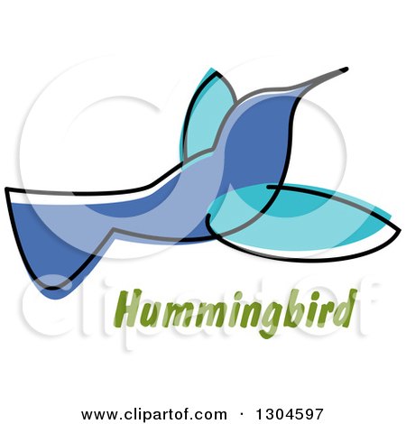 Clipart of a Sketched Hummingbird over Text - Royalty Free Vector Illustration by Vector Tradition SM