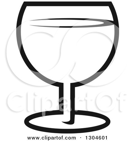 Clipart of a Black and White Wine Glass - Royalty Free Vector Illustration by Vector Tradition SM