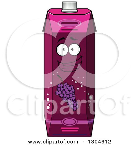 Clipart of a Happy Grape Juice Carton Character 4 - Royalty Free Vector Illustration by Vector Tradition SM