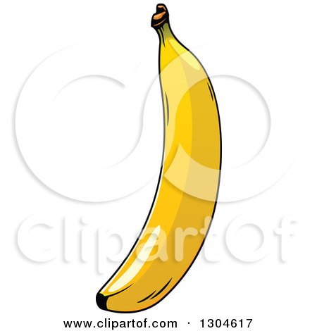 Clipart of a Shiny Yellow Banana - Royalty Free Vector Illustration by Vector Tradition SM