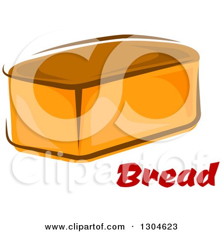 Clipart of a Whole Bread Loaf and Red Text - Royalty Free Vector Illustration by Vector Tradition SM