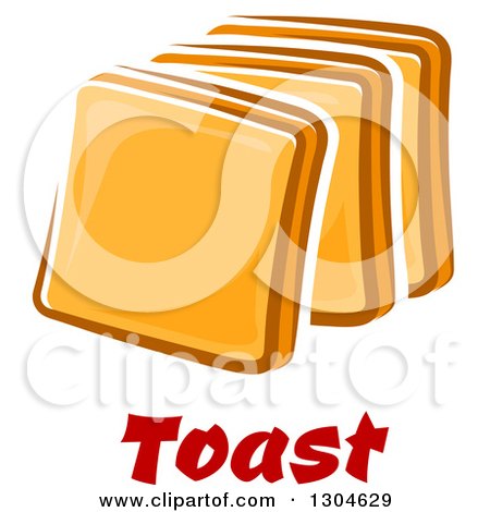 Clipart of Sliced Bread or Toast over Red Text - Royalty Free Vector Illustration by Vector Tradition SM