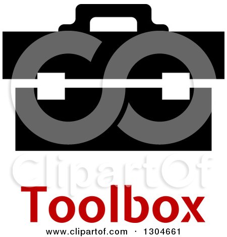 Clipart of a Black Tool Box with Text - Royalty Free Vector Illustration by Vector Tradition SM