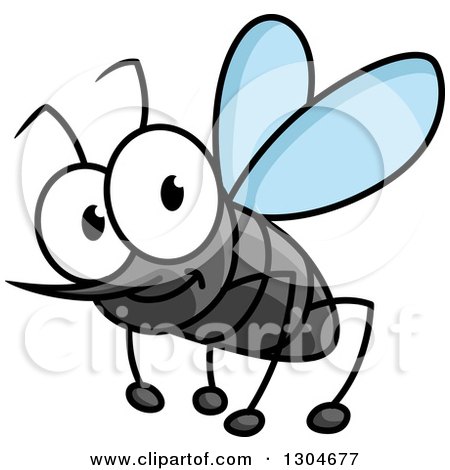 Clipart of a Cartoon Smiling Mosquito - Royalty Free Vector Illustration by Vector Tradition SM