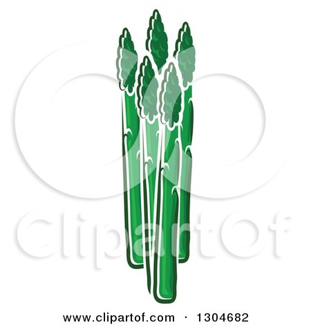 Clipart of Cartoon Green Asparagus - Royalty Free Vector Illustration by Vector Tradition SM