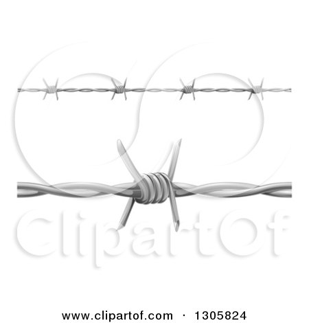 Clipart of 3d Barbed Wire Fencing Design Elements - Royalty Free Vector Illustration by AtStockIllustration