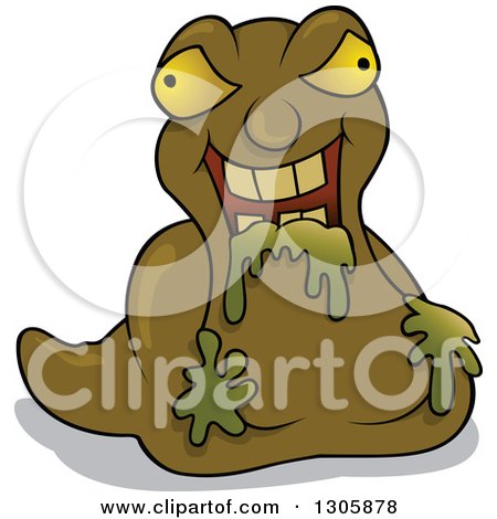 Clipart of a Cartoon Slug like Garbage Monster - Royalty Free Vector Illustration by dero