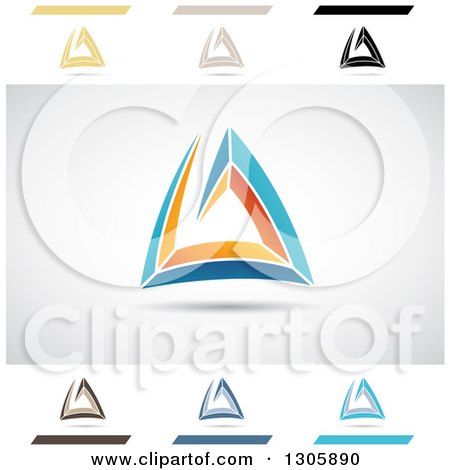 Clipart of Abstract Letter a Atlantis Design Elements - Royalty Free Vector Illustration by cidepix