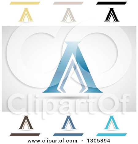 Clipart of Abstract Letter a Acropolis Design Elements - Royalty Free Vector Illustration by cidepix