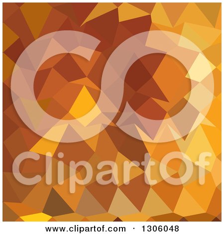 Clipart of a Low Poly Abstract Geometric Background of Gamboge Yellow - Royalty Free Vector Illustration by patrimonio