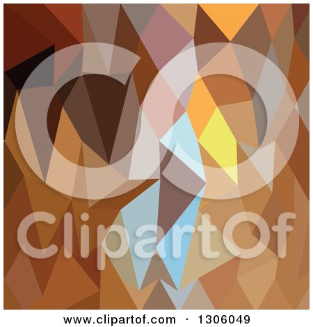 Clipart of a Low Poly Abstract Geometric Background of Dark Tangerine and Brown - Royalty Free Vector Illustration by patrimonio