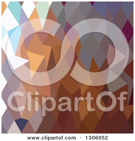 Clipart of a Low Poly Abstract Geometric Background of Cocoa Brown - Royalty Free Vector Illustration by patrimonio