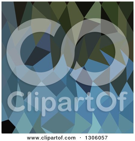 Clipart of a Low Poly Abstract Geometric Background of Green and Blue Sapphire - Royalty Free Vector Illustration by patrimonio