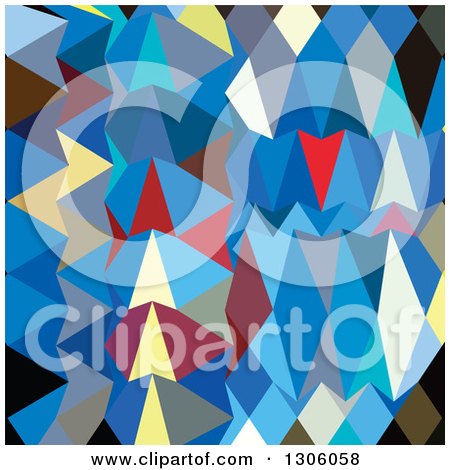 Clipart of a Low Poly Abstract Geometric Background of Blue Sapphire - Royalty Free Vector Illustration by patrimonio