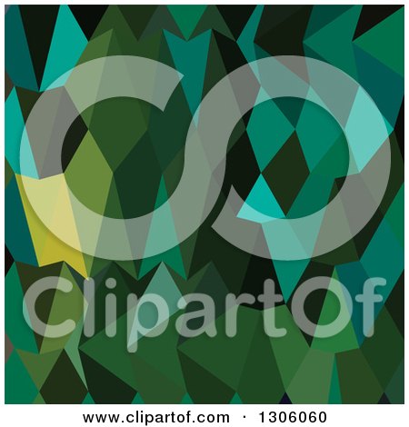 Clipart of a Low Poly Abstract Geometric Background of Brunswick Green - Royalty Free Vector Illustration by patrimonio