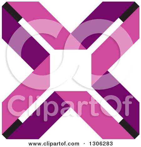 Clipart of a Purple Alphabet Letter X - Royalty Free Vector Illustration by Lal Perera