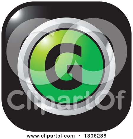 Clipart of a Gradient Green and Chrome Letter G Alphabet Icon Design - Royalty Free Vector Illustration by Lal Perera