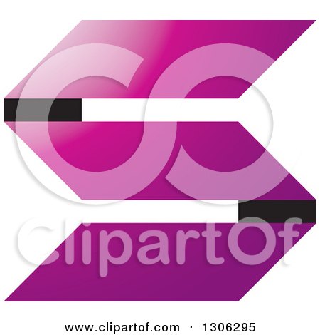 Clipart of a Purple Paper Letter Alphabet S Design - Royalty Free Vector Illustration by Lal Perera