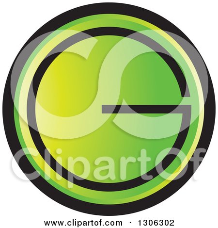 Clipart of a Gradient Green and Black Round Letter G Alphabet Design - Royalty Free Vector Illustration by Lal Perera