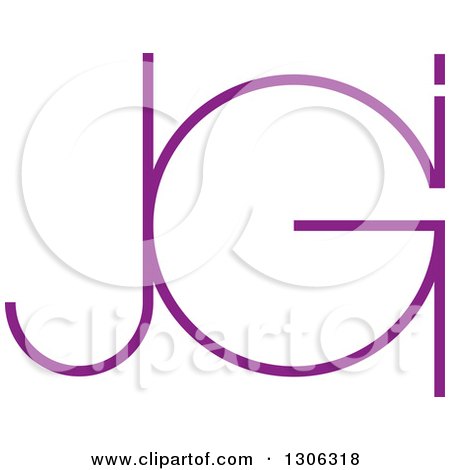 Clipart of a Purple Abstract Alphabet Letter JGI Logo - Royalty Free Vector Illustration by Lal Perera