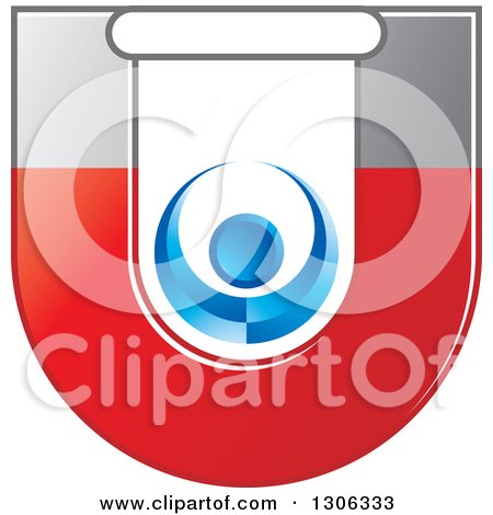Clipart of a Magnet with Blue Person - Royalty Free Vector Illustration by Lal Perera