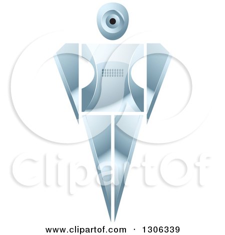 Clipart of a Shiny Robotic Iron Woman - Royalty Free Vector Illustration by Lal Perera