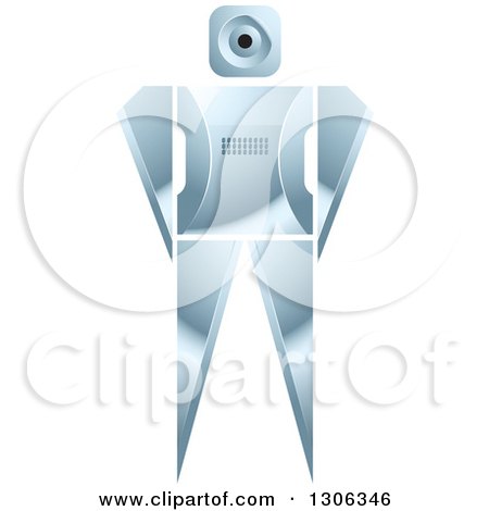 Clipart of a Shiny Robotic Iron Man - Royalty Free Vector Illustration by Lal Perera