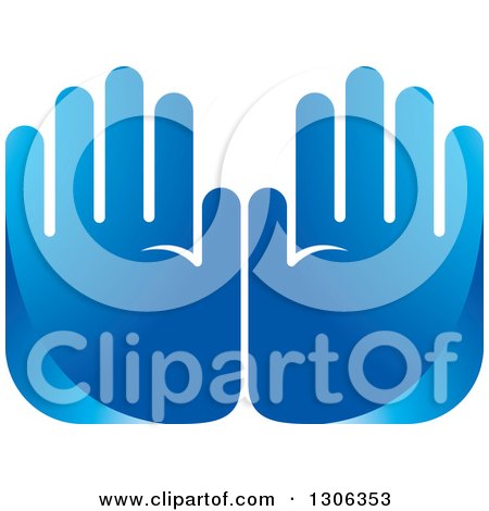 Clipart of a Pair of Blue Hands - Royalty Free Vector Illustration by Lal Perera