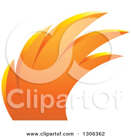 Clipart of an Orange Fire or Angel Wing - Royalty Free Vector Illustration by Lal Perera