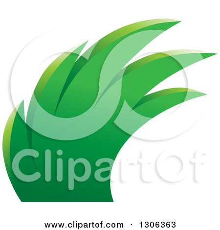 Clipart of a Green Grass or Angel Wing - Royalty Free Vector Illustration by Lal Perera
