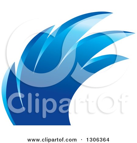 Clipart of a Blue Wave or Angel Wing - Royalty Free Vector Illustration by Lal Perera