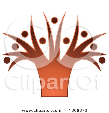 Clipart of a Gradient Abstract People Tree - Royalty Free Vector Illustration by Lal Perera