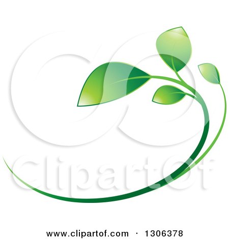Clipart of a Gradient Green Young Plant Design - Royalty Free Vector Illustration by Lal Perera