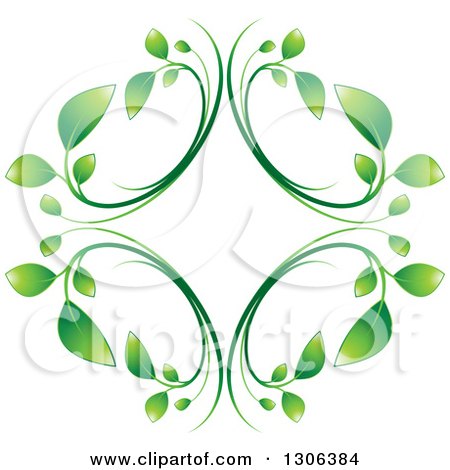 Clipart of a Graident Green Vine Diamond - Royalty Free Vector Illustration by Lal Perera