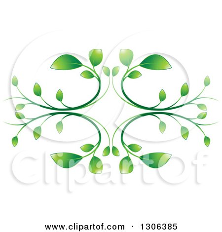 Clipart of a Graident Green Vine Design - Royalty Free Vector Illustration by Lal Perera